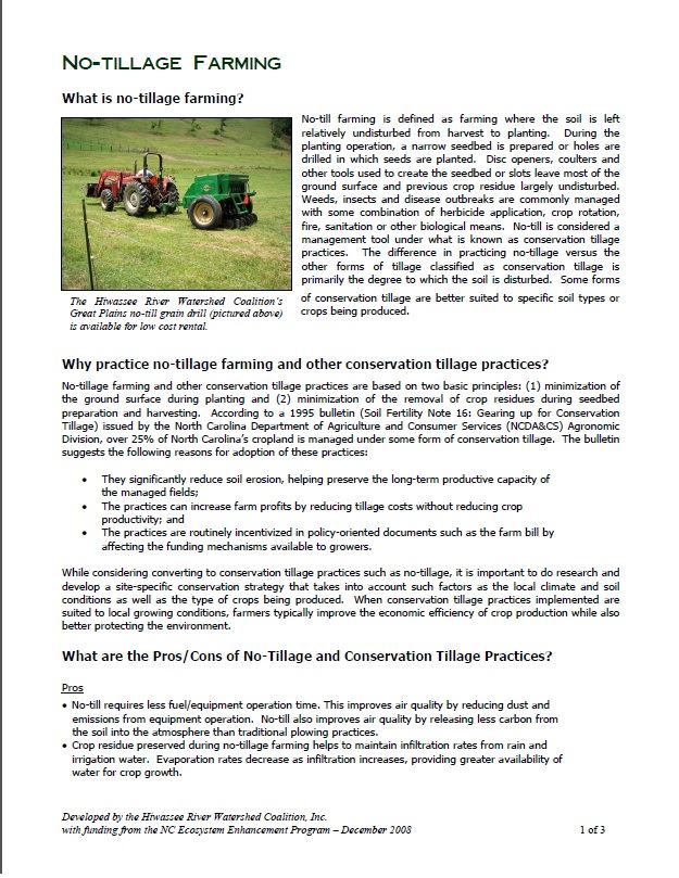 No-Tillage Farming